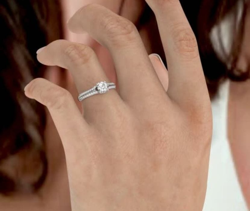 Diamond Engagement Ring on Hand